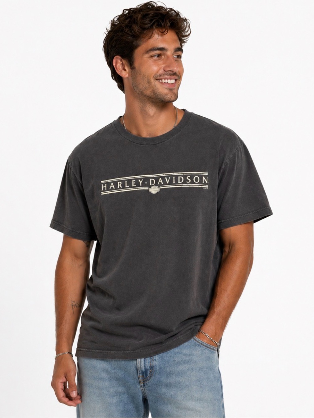 Harley-Davidson Charcoal Black Short-Sleeve Logo Tee